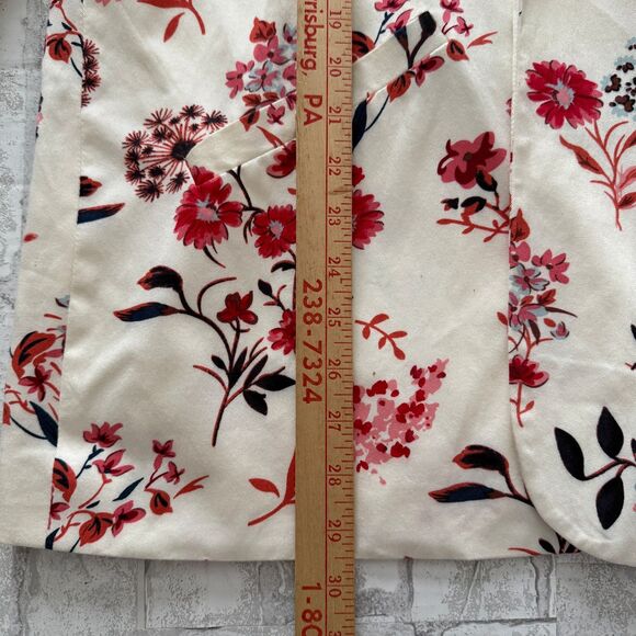 Worthington Sasha Floral Blazer 3/4 Ruched Sleeve Light Shoulder Pad Office XXL - Picture 9 of 11